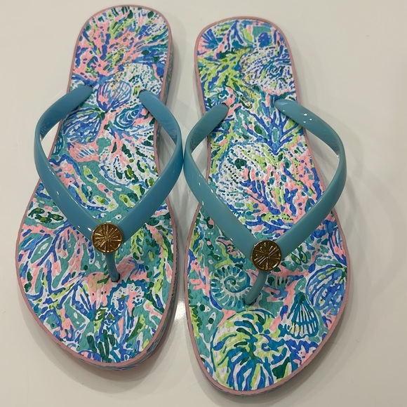 Brand new never worn Lilly Pulitzer FlipFlops Sz 9/10 Item# 8V - Picture 3 of 5